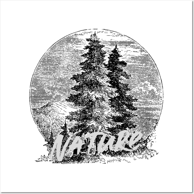 Nature Pine trees Hiking Wall Art by Teeotal